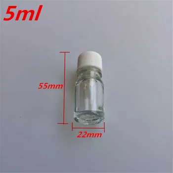 

10 pcs 22x55 mm Transparent Glass Essential Oil Bottles DIY 5 ml Empty White Plastic Screw Cap&Stopper Little Perfume Jars
