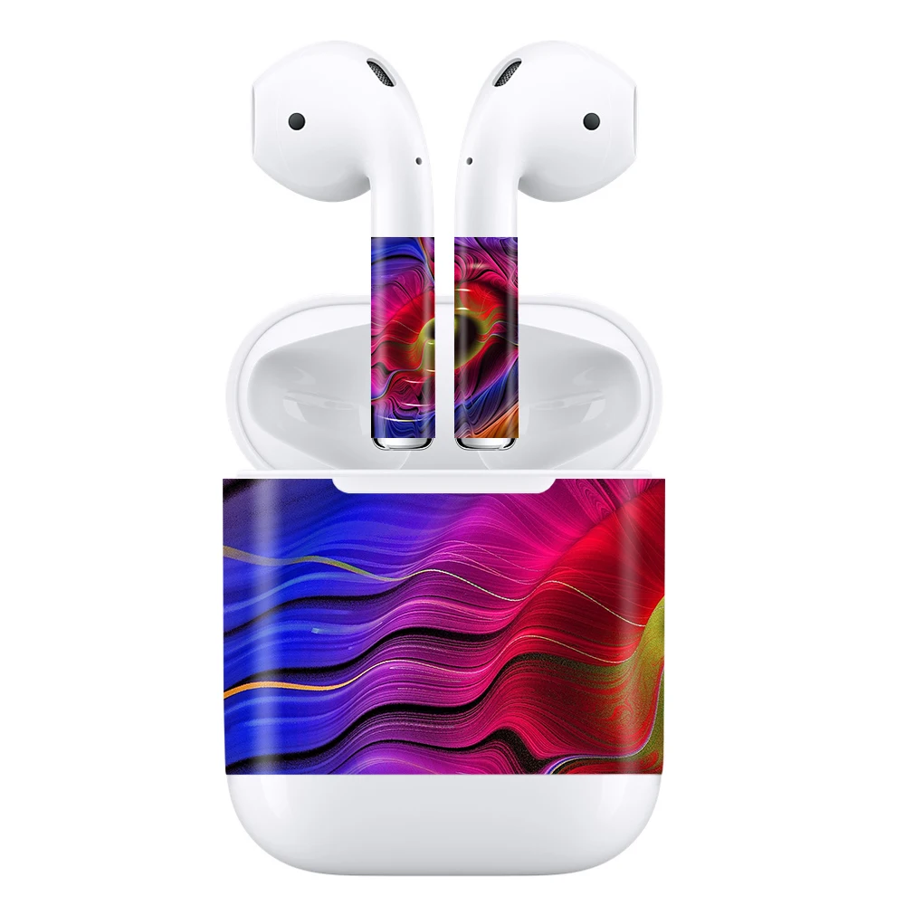 GOOYIYO-для Apple AirPods 1 2 DIY персональная наклейка наушники Проводная зарядная коробка 3M виниловая наклейка цветные аксессуары для кожи