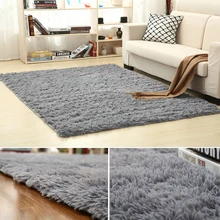 Толстый моющийся однотонный плюшевый ковер для гостиной, спальни, Противоскользящий коврик для пола, модный ковер для кухни, коврик для йоги