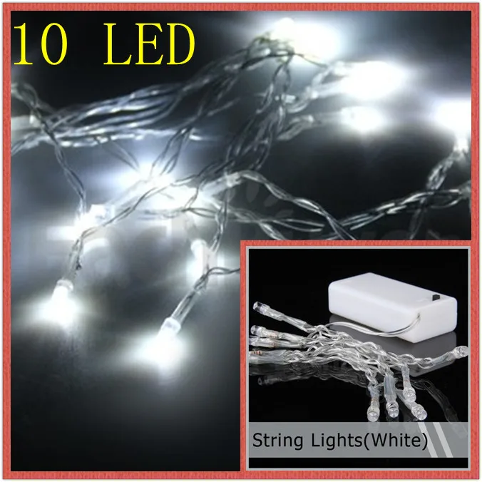 4PCS X White 10 LED 1M Mini Battery String Lights Bulbs Garden Party