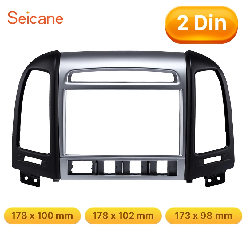 

Seicane Double Din Car Radio Fascia Installation Trim Dash Kit Frame Panel Adapter Bezel For 2007 HYUNDAI SANTAFE (HIGH-END)