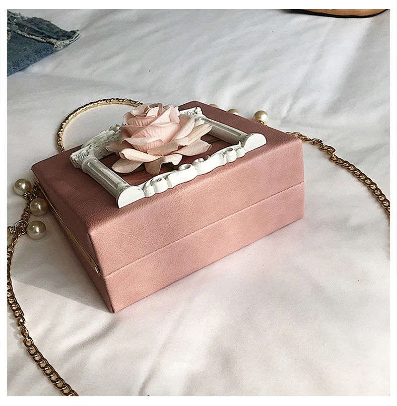 Embossed Flowers Women Handbags Luxury Rose Chain Lady Leather Shoulder Bag Evening Party Female Travel Crossbody SS3529 (16)