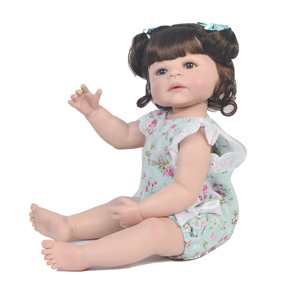 

55cm Reborn girl doll Full Silicone vinyl Body Baby Doll Toys real baby alive Newborn Princess doll Toys Birthday Gift