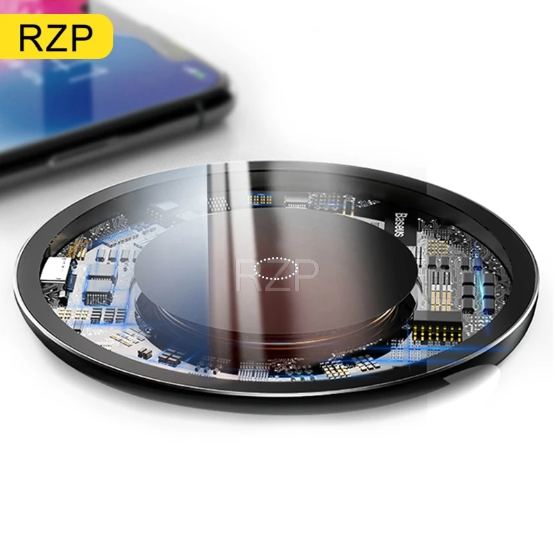RZP 10W/5W QI Беспроводное зарядное устройство для iPhone X XR Xs Max Беспроводная Быстрая