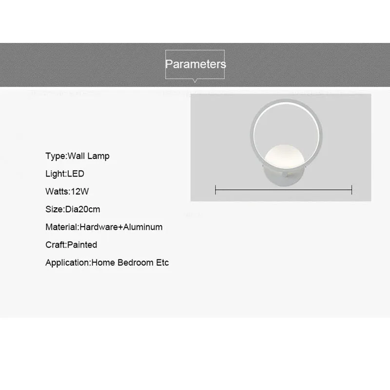 20 см 12 Вт современный светодиодный бра, настенный светильник s для спальни, кабинета, гостиной, балконной комнаты, акриловое украшение для дома, светодиодный настенный светильник, светильник