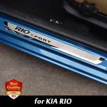 Car Door Sills for Rio Stainless Steel Door Sill Scuff Plate fit for KIA RIO 2010-2018