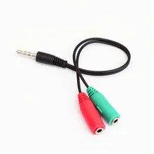 New 3.5mm Extension Audio Splitter Cable + Mic Earphone Headphones Jack 1 to 2 Y Stereo Splitter for iPhone 5S for Samsung