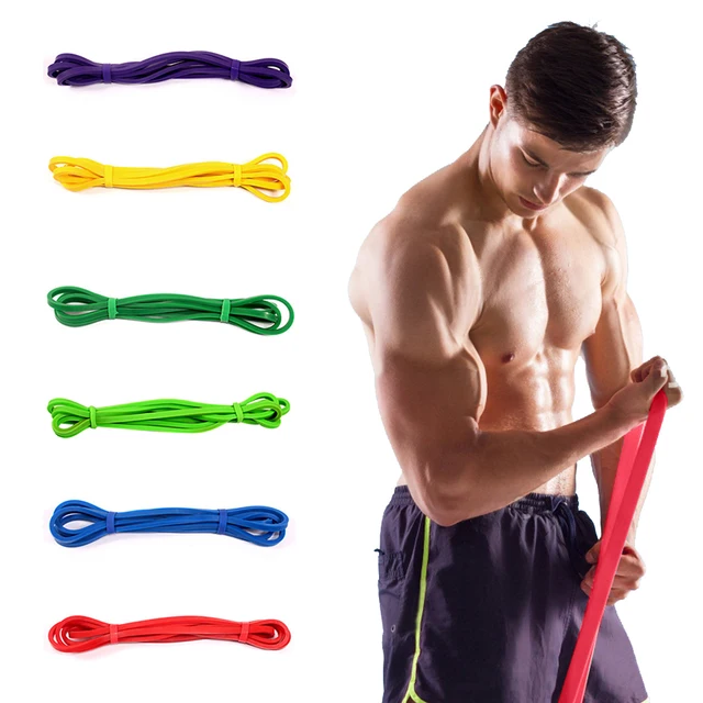 US $6.10 Rubber Elastic Fitness Body Building Resistance Bands Basketball Training Gym Exercise Home Pilates