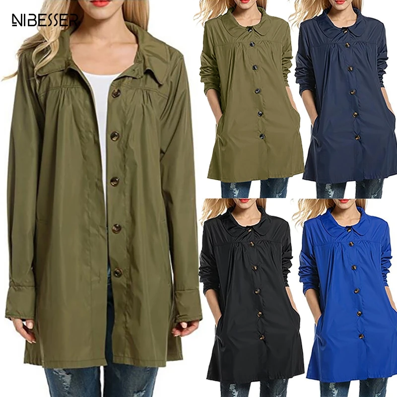 

NIBESSER 2019 Women Lightweight Waterproof Coat Outdoor Hooded Clothes A-Line Style Women's Raincoat Jacket