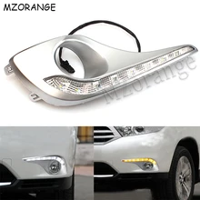 LED Daytime Running Light For Toyota Highlander 2012 2013 2014 DRL Daylight With Turn Signal Lamp Waterproof Fog Light Cover LED Daytime Running Light For Toyota Highlander 2012 2013 2014 DRL Daylight With Turn Signal Lamp Waterproof Fog Light Cover