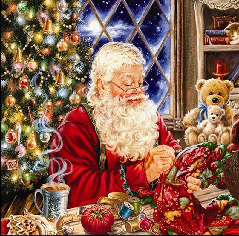 Diy Full Drill Diamond Painting Christmas Diamond Mosaic 5D Diamond