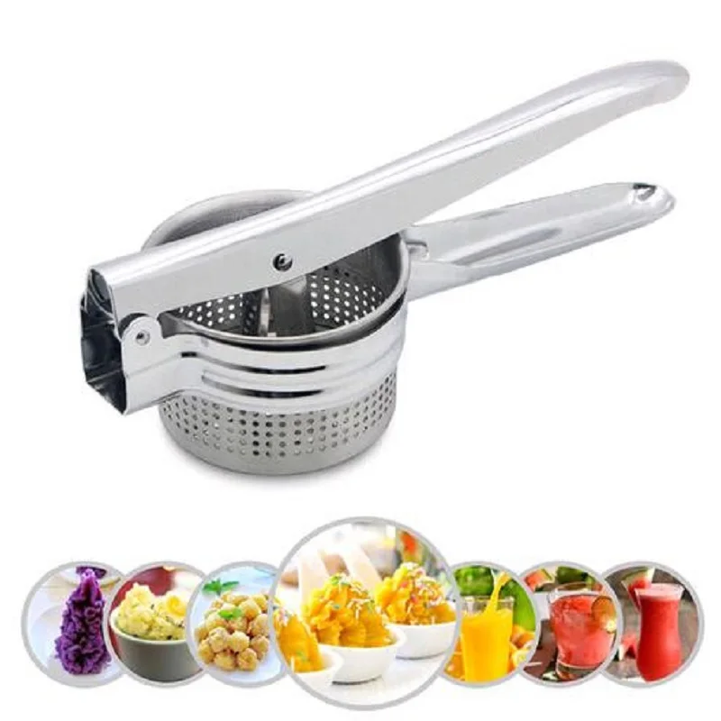 

Stainless Steel Potato Masher Ricer Puree Fruit Vegetable Juicer Press Maker
