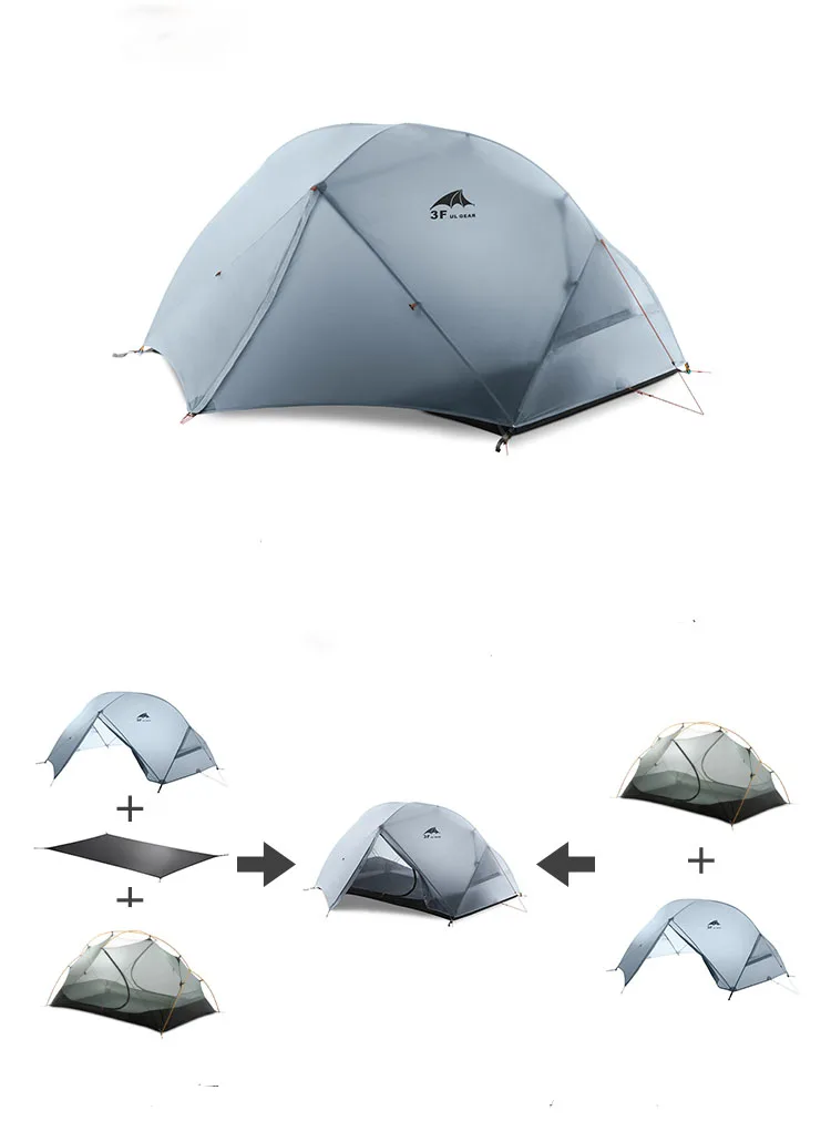 Barraca de Acampamento ao ar Barracas à Prova Engrenagem Pessoa 4 Temporada 15d Livre Ultraleve Caminhadas Mochila Caça Dwaterproof Água Revestimento 3f ul 2 3 Cheap Barracas