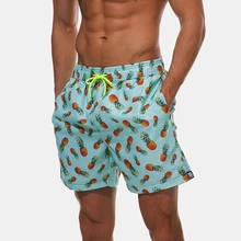 Летние пляжные шорты с принтом ананаса для отдыха, Мужская одежда для плавания, плавки для плавания, мужские плавки, мужские плавки, боксеры для серфинга