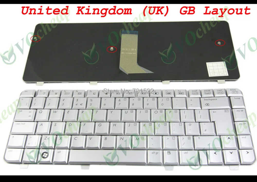 New Laptop keyboards for HP Pavilion dv4 dv4 1000 dv4 2000 Silver UK GB