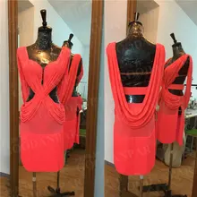 GOODANPAR бахрома лайкра Стандартный латинский танец платье для женщин с трусиками бюстгальтер чашки Сальса Самба Румба танцевальная одежда