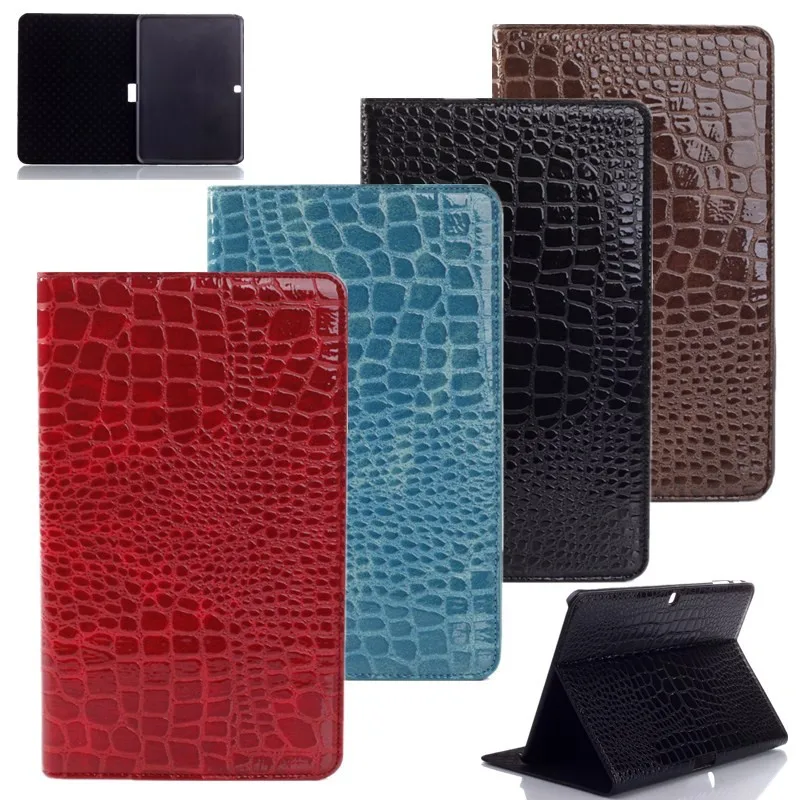 

Luxury Crocodile Leather Case For Samsung Galaxy Tab4 10.1 T530 T531 T535 Smart Flip Stand Case Cover For Samsung Tab4 10.1"Case