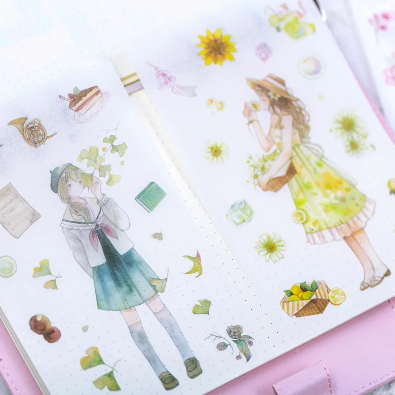 4 Pcspack Four Seasons Girls Decorative Stationery Stickers Scrapbooking Diy Diary Album Stick Lable huismerk kopen in de aanbieding 4 Pcspack Four Seasons Girls Decorative Stationery Stickers Scrapbooking Diy Diary Album Stick Lable huismerk kopen in de aanbieding