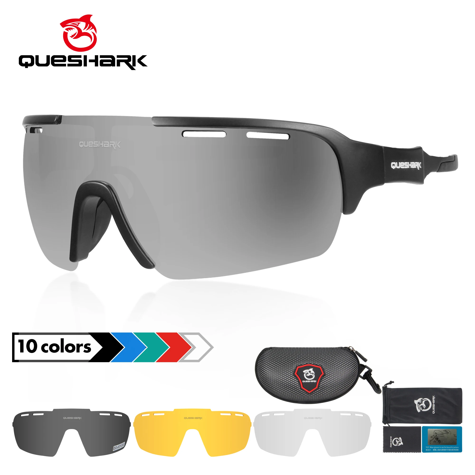 QUESHARK дизайн велосипедные очки поляризованные велосипедные очки, снаряжение для велосипедистов для мужчин и женщин спортивные очки