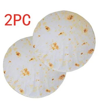 

2Pcs Burrito Blanket Soft Giant Round Beach Towel Kids Adults Perfectly Comfort Food Creations Burrito Wrap Blanket Rug Throw