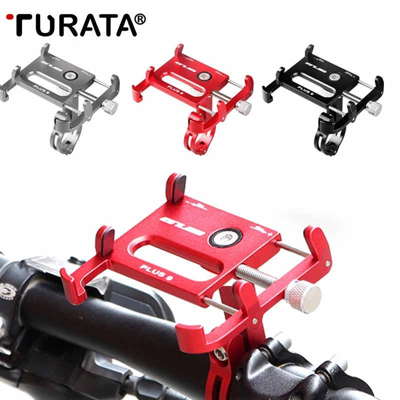 

TURATA 3.5-6.2 Inch Universal Anti-Slip Cycling Bike Mount Bicycle Motorcycle Handlebar Bracket Mobile Phone Holder Clip Stand