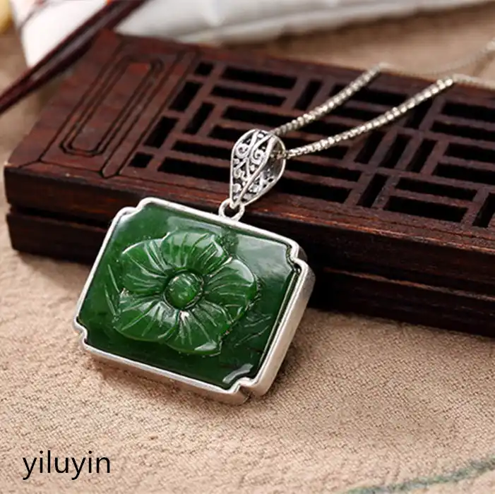 Kjjeaxcmy Fine Jewelry S990 Pure Silver Peacock Peacock Hollowed Mosaic Jade Blue Sand Stone Hong Kong Jade Pendant Charms Aliexpress