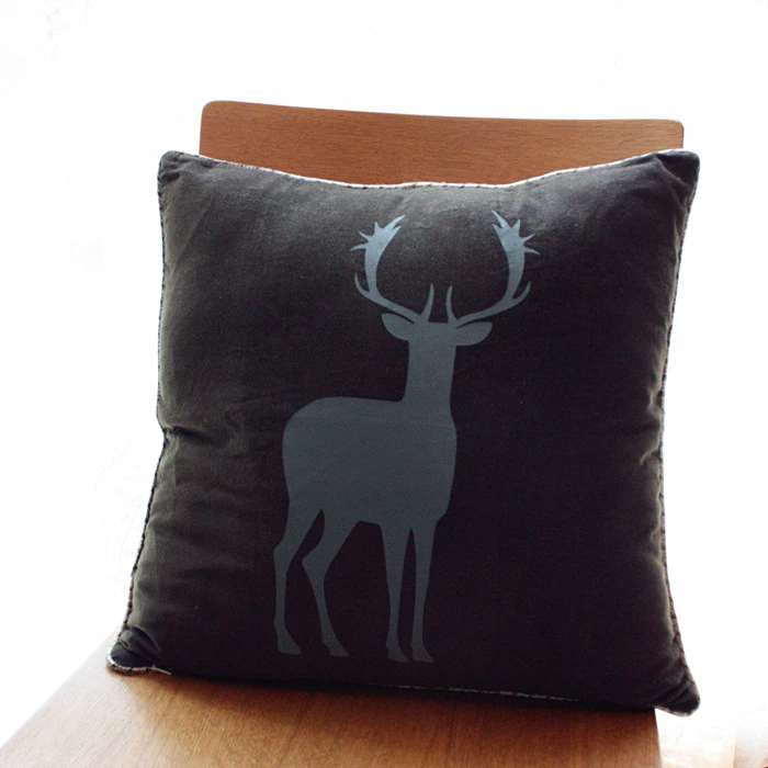 Foreign Trade of the original single Riviera Maison Nordic elk hunting plaid wool woolen cushion cover 45 * 45|wool eyes|trade packwool - AliExpress