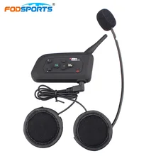 Fodsports шлем домофон мотоцикл система внутренней связи для шлема гарнитуры Bluetooth 3,0 беспроводной интерком 4 всадников говорить громкой связи радио