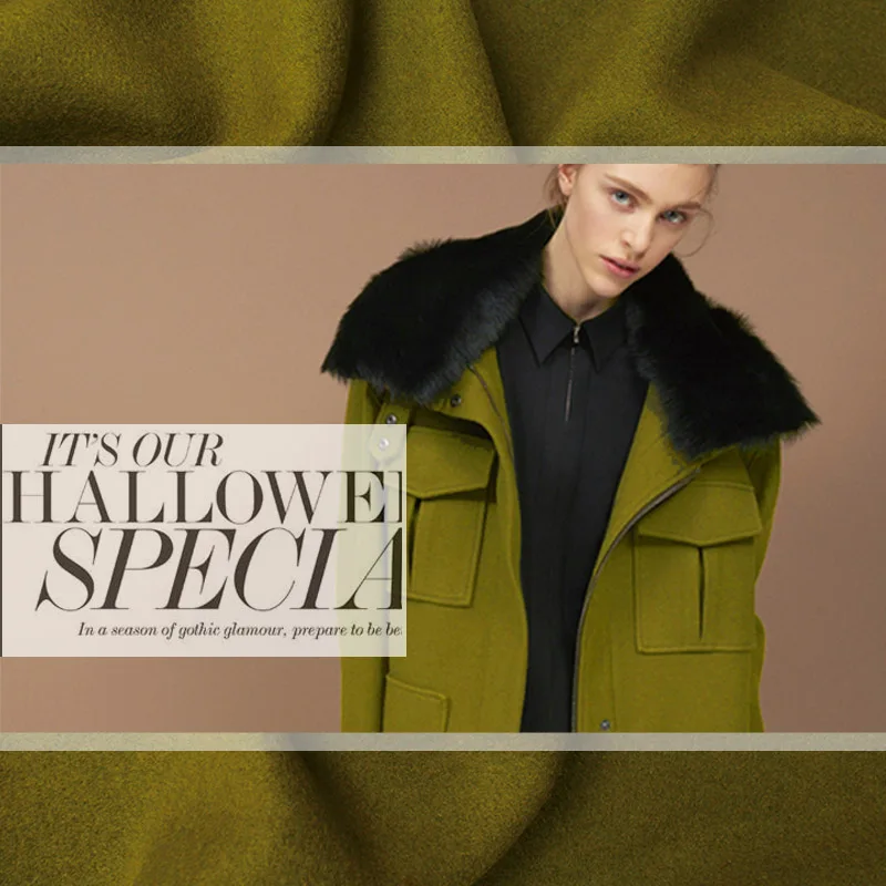 

(50 cm/lot) woolen fabric for sewing width is 59 inches tweed worsted tecido olive green zakka patchwork DIY clothing 149