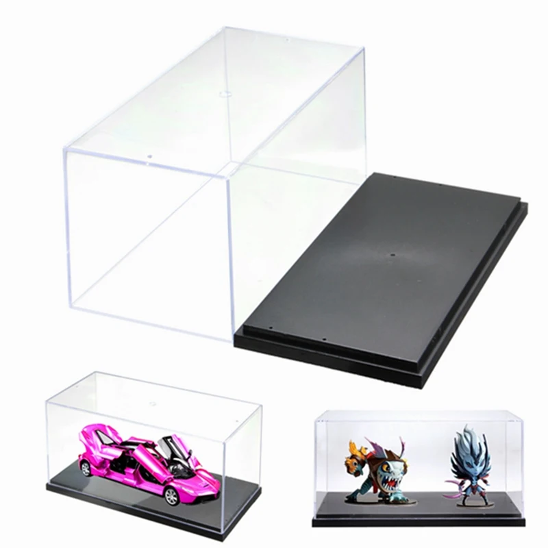 

New 26*13*13cm 1pcs Building Blocks Clear Acrylic Plastic Single Black Display Box Case Protector Model Toys Dustproof