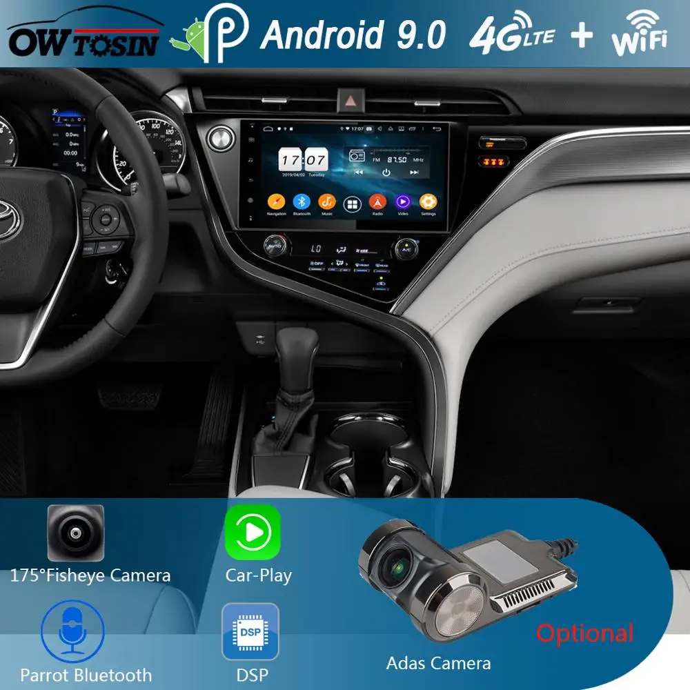 10," ips 8 ядерный 4 Гб ОЗУ 64 Гб ПЗУ Android 9,0 Автомобильный DVD Радио gps Navi для TOYOTA CAMRY DSP CarPlay Parrot BT стерео