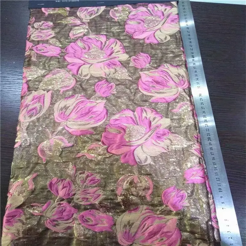 Металлическая жаккардовая парча ткань для платья юбка швейная Tissu материал Tecido