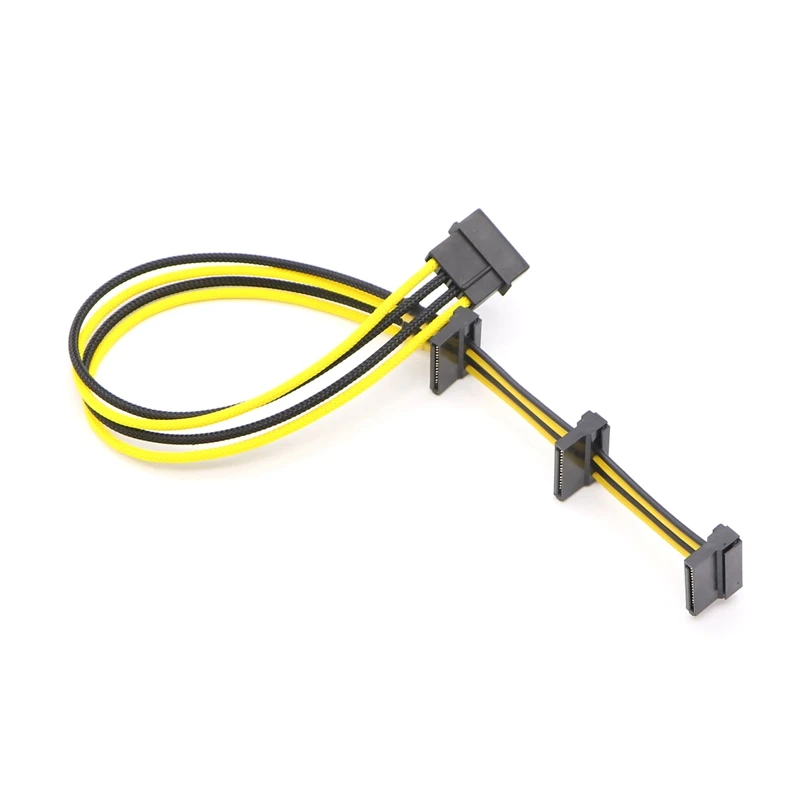 Многоцветный Кабель адаптер питания IDE Molex от 4Pin до 3x SATA 15Pin.|Компьютерные кабели и