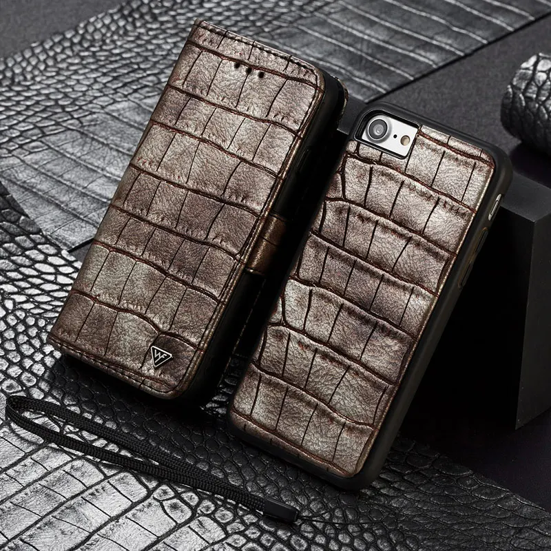 WHATIF чехол из крокодиловой кожи для Iphone 7 8 Plus X XS Max XR кожаный чехол для телефона роскошный ручной работы для Iphone X XS 7 8 Plus