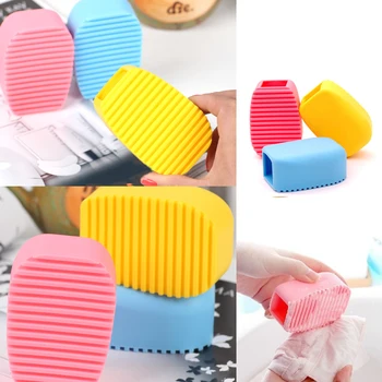 

Mini Candy Color Handheld Washboard Silicone Shirts Cleaning Laundry Brush Washing Board For Kid Clothes HG99