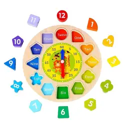Лидер продаж 1 шт. игрушечные часы Детские 12 Номер Деревянные игрушки цифры формы сортировки конструкторы деревянные развивающие для детей