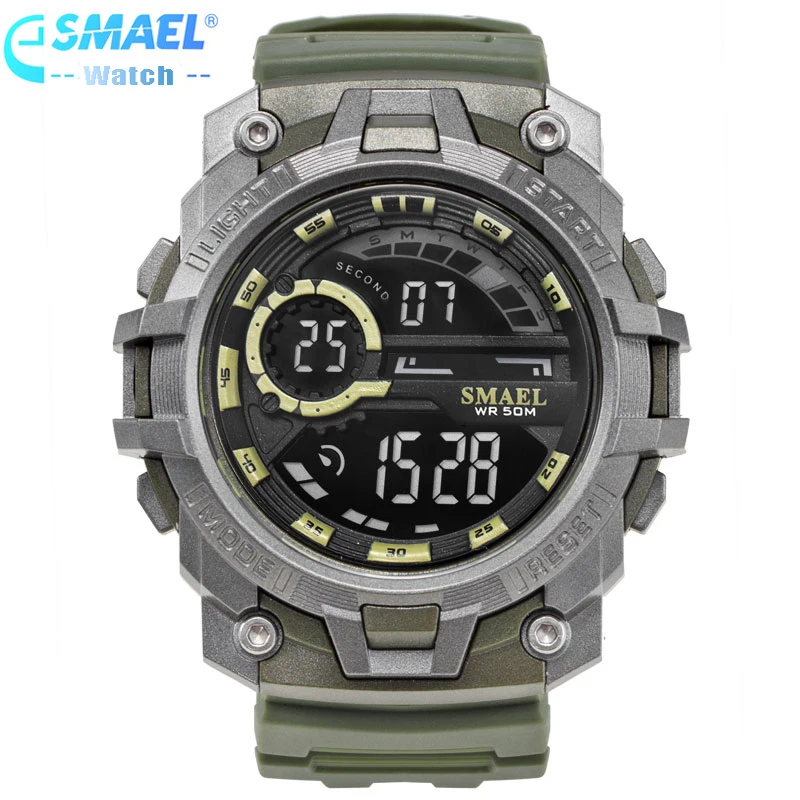 Smael бренд Мужская мода спортивный Часы Chrono обратного отсчета Для мужчин Водонепроницаемый цифровые часы Для мужчин Военная Униформа часы