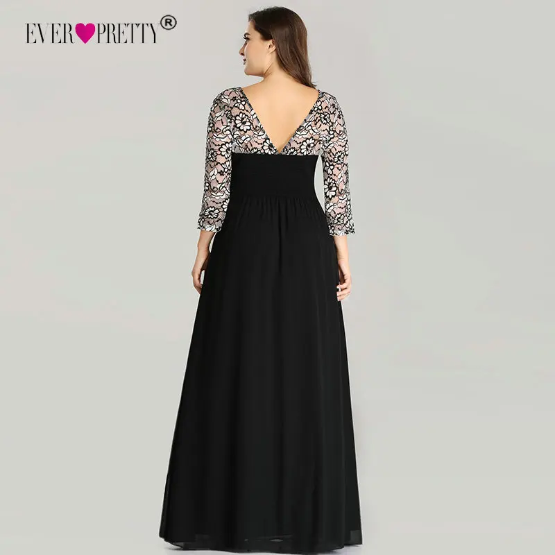 Ever Pretty Plus Size Evening Dresses Long 2019 Lace Long Sleeve Chiffon Mother of the Bride Dress Winter Autumn Evening Gowns Ever Pretty Plus Size Evening Dresses Long 2019 Lace Long Sleeve Chiffon Mother of the Bride Dress Winter Autumn Evening Gowns