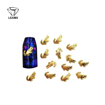 

50 PCS/bag Nail Decoration Sticker 3D Crocodile Shape Shiny Pretty Manicure Charm Alloy Nails Charms For Manicure Decoration