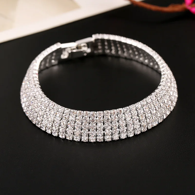 Copper Claw Chain 5 Row Lines Crystal Rhinestone Jewelry Bracelets Wedding Party Bridal Hand Bracelet | Украшения и аксессуары