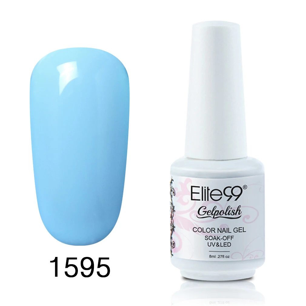 Elite99 Гель-лак UV Vernis полуперманентный праймер верхнее покрытие 8 мл полигель лак для ногтей маникюрный гель лак для ногтей - Цвет: 1595
