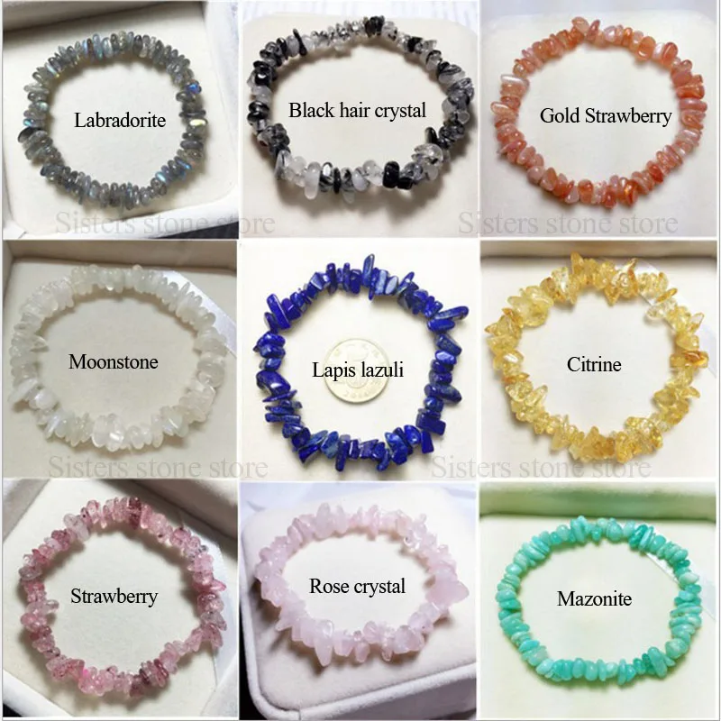 Natural quartz crystals tumbled stones Wealthy healing stones bracelet make of tumbled stones