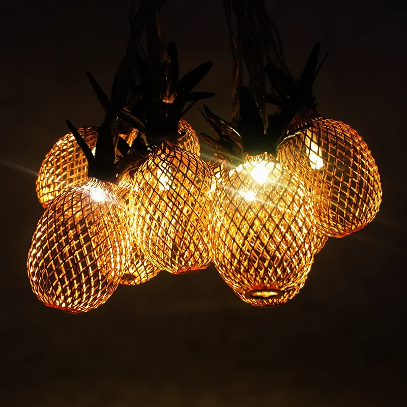  New Arrival Fairy Led Retro Iron Pipeapple String Light 1.5M 3M LED Novelty 220V Holiday Bedroom Wedding Party Warm Light Decor (1)