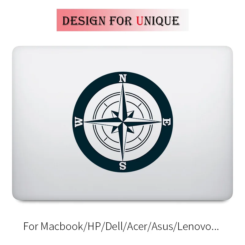 Наклейка для ноутбука с компасом, наклейка на MacBook Pro Air retina 11 12 13 15 дюймов, Виниловая наклейка для ноутбука Mac Surface Mi Book Skin