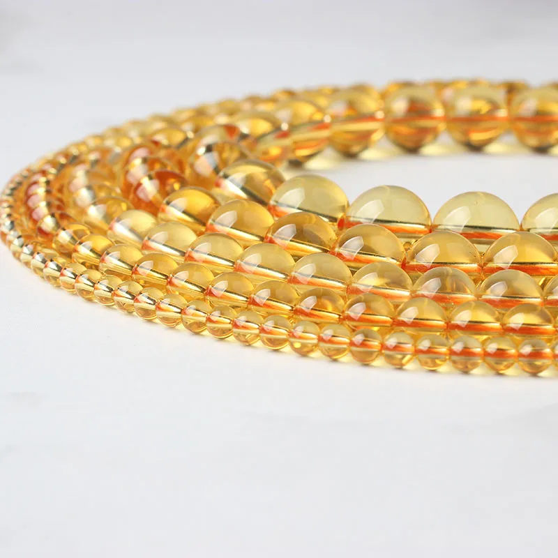 

LanLi 4/6/8/10/12mm fashion natural Jewelry orange Citrines beads suitable for DIY Men and women bracelet necklace Accessories