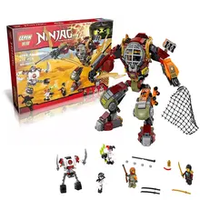 478Pcs LEPIN 06035 Ninja Salvage M.E.C.Ronin Krazi Frakjaw Model Building Kit Minifigure Blocks Brick Toy Compatible with 70592