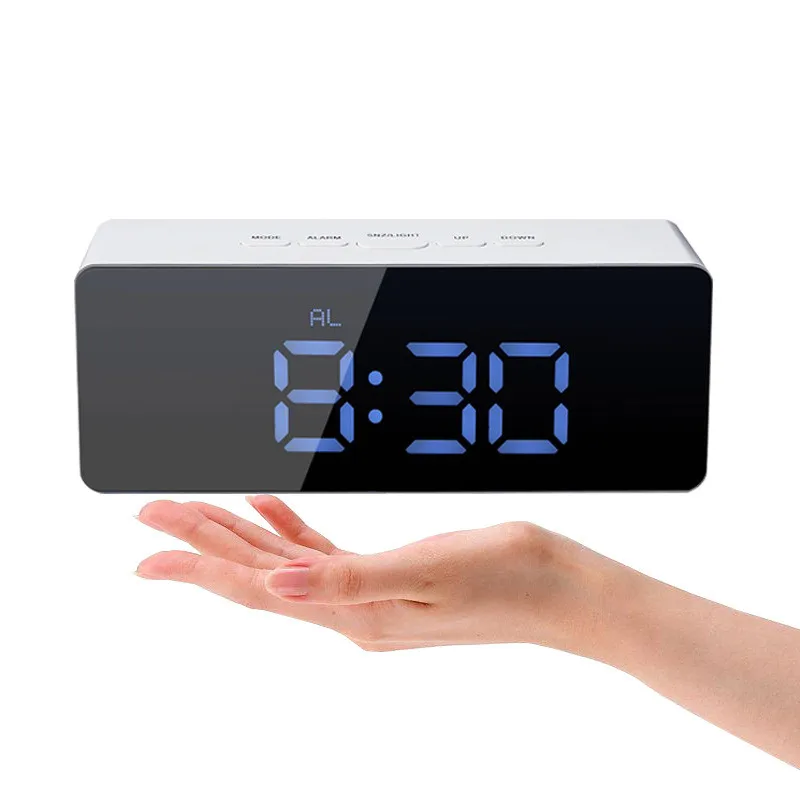 

Mirror Alarm Clock Multi function LED Digital Clock Snooze Display Time Night Led Light Desktop Alarm Clock decorations for home
