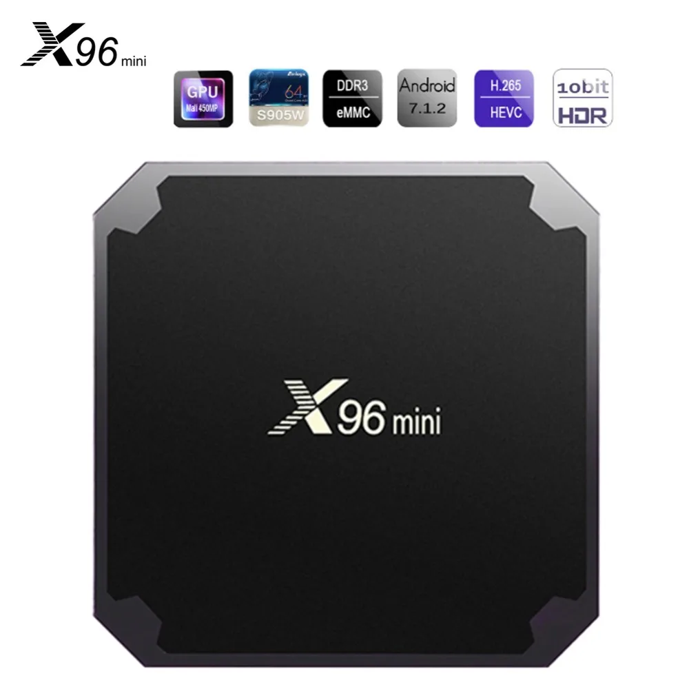 Koop X96 EU US mini Android TV BOX 7.1 OS Smart TV Box 2 gb 16 gb Amlogic S905W Quad core 2.4 ghz WiFi IP Smart Set Top BOX Media Player