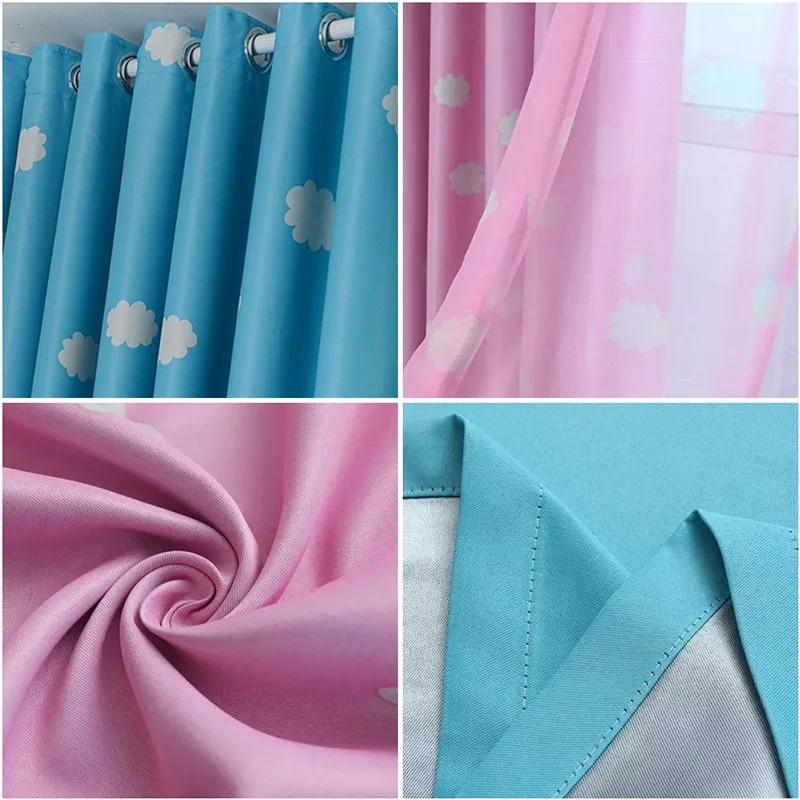 Занавеска s для гостиной розовая ткань занавеска+ Пастельная ткань для шифоновой занавески облака
