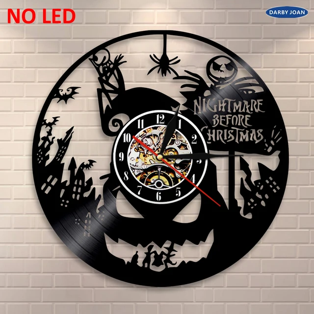 Nightmare Before Christmas Silhouette Led Backlight Modern Light Vinyl Clock Color Change Home Decor Lamp Remote Control Vinyl Clock Clock Vinylclock Remote Control Aliexpress